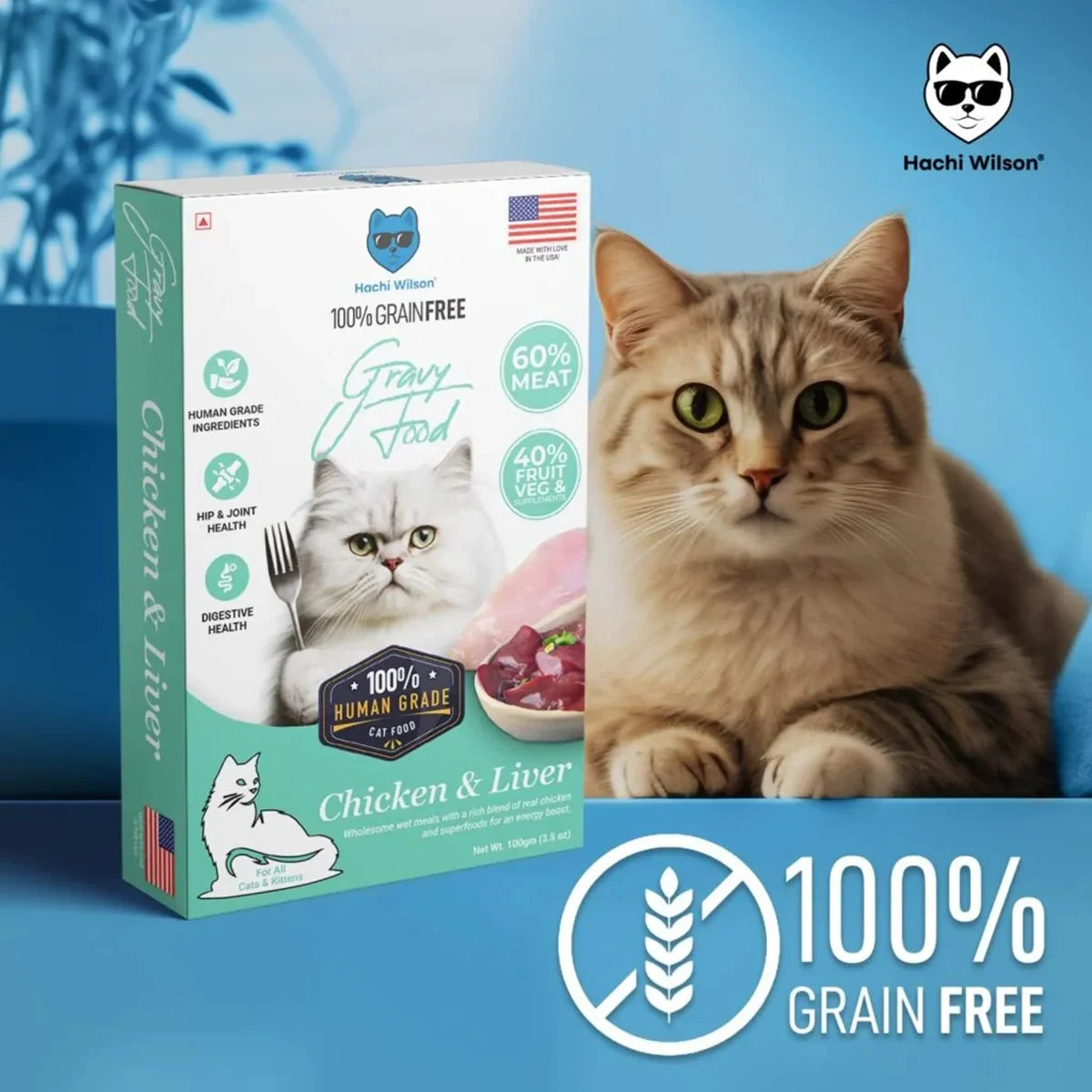 Hachi Wilson Chicken & Liver Premium Gravy Cat Food - 100g - Zigly