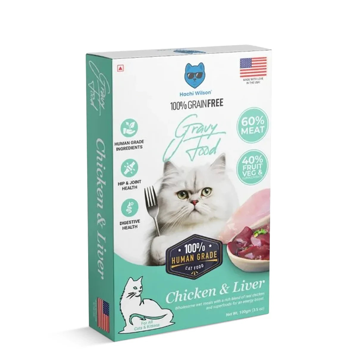 Hachi Wilson Chicken & Liver Premium Gravy Cat Food - 100g - Zigly