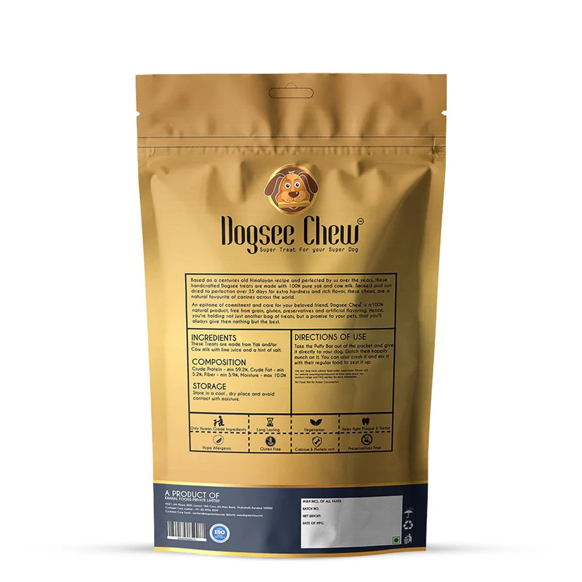 Dogsee Chew Puffy Bars Soft Dental Treat for Senior Dogs  70g - Zigly