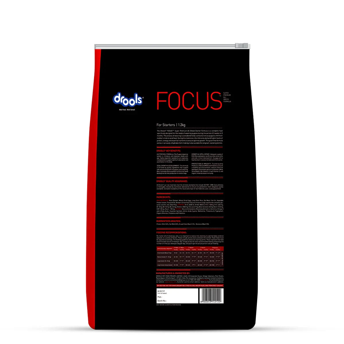 Drools Focus Starter All Breed Puppy Dry Food - 12kg - Zigly