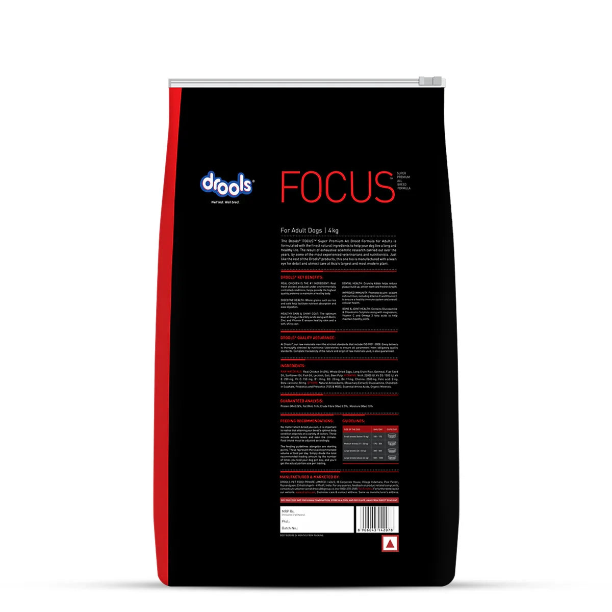 Drools Focus All Breed Adult Dry Dog Food - 12kg - Zigly
