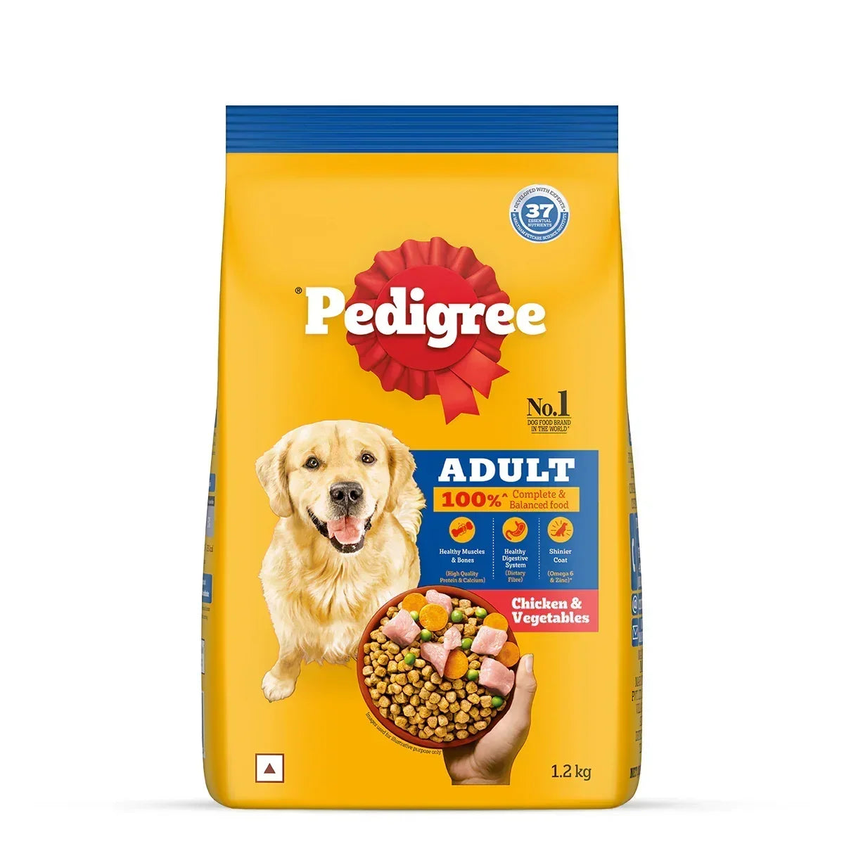 Pedigree Adult Chicken & Vegetables Dry Dog Food 1.2kg pack from zigly