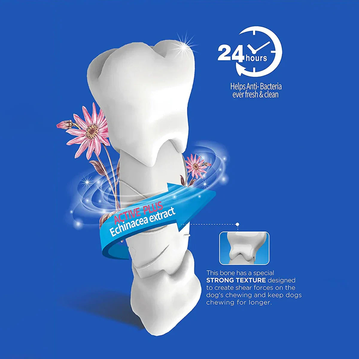 Gnawlers Digest More Plus Prebiotics Dental Dog Treats and Chews - 525g - Zigly