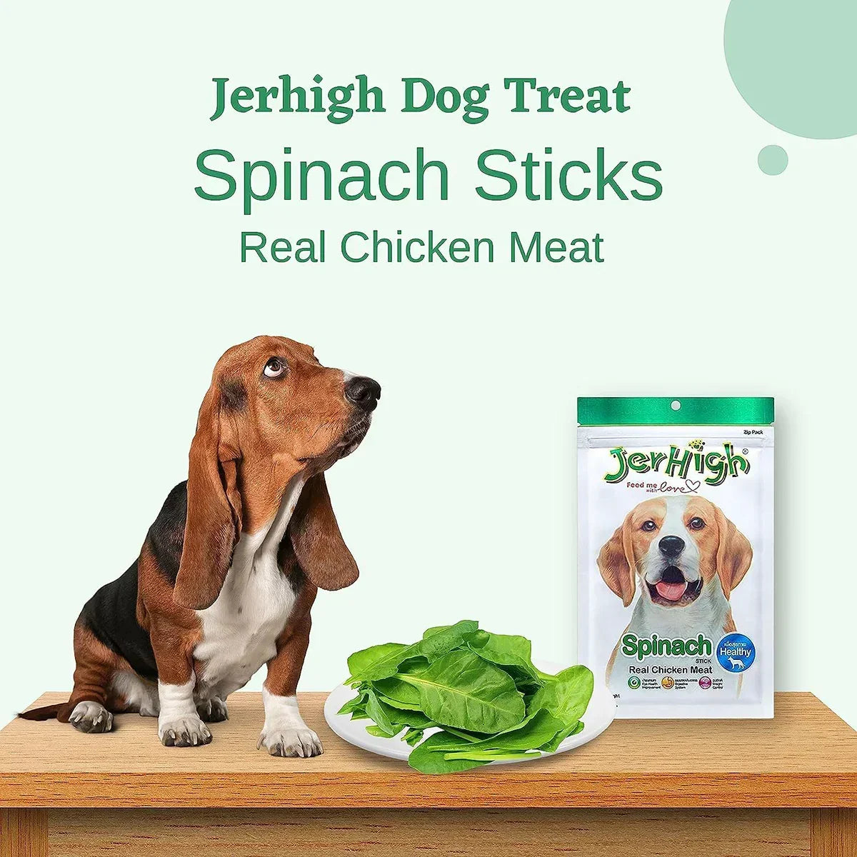 JerHigh Spinach Dog Meaty Treat - 420g - Zigly