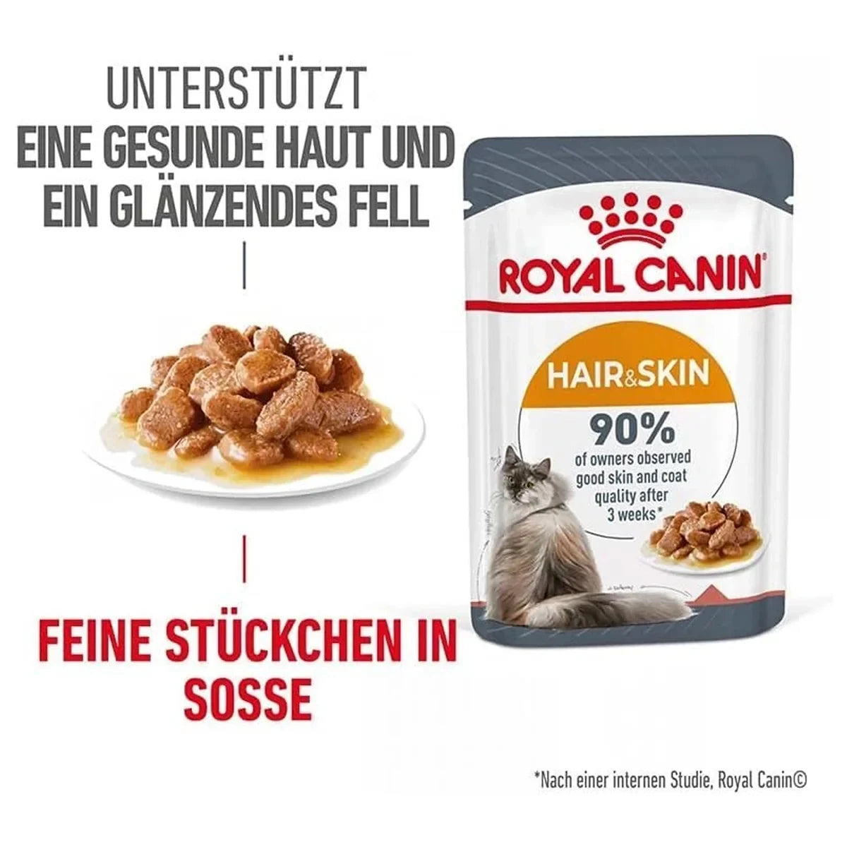 Royal Canin Hair & Skin Wet Cat Food - All Breed Adult - 85g - Zigly