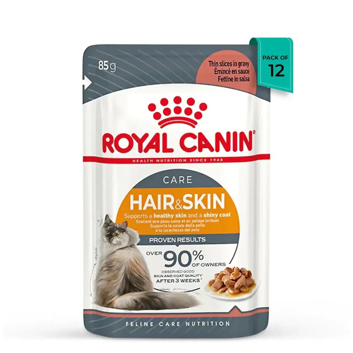 Royal Canin Hair & Skin Wet Cat Food - All Breed Adult - 85g - Zigly
