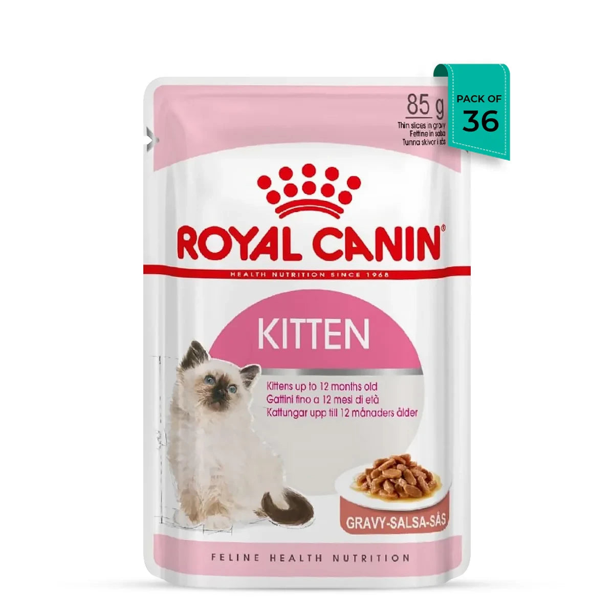 Royal Canin Kitten Gravy-Salsa Instinctive Pack Wet Cat Food - All Breed - 85g - Zigly