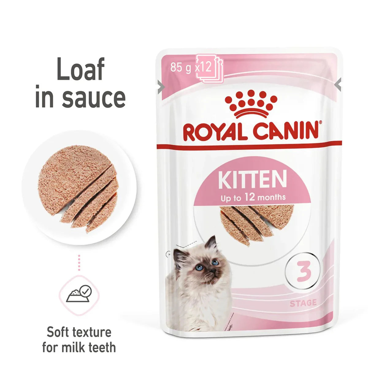 Royal Canin Instinctive Loaf Kitten Wet Cat Food - All Breed - 85g - Zigly