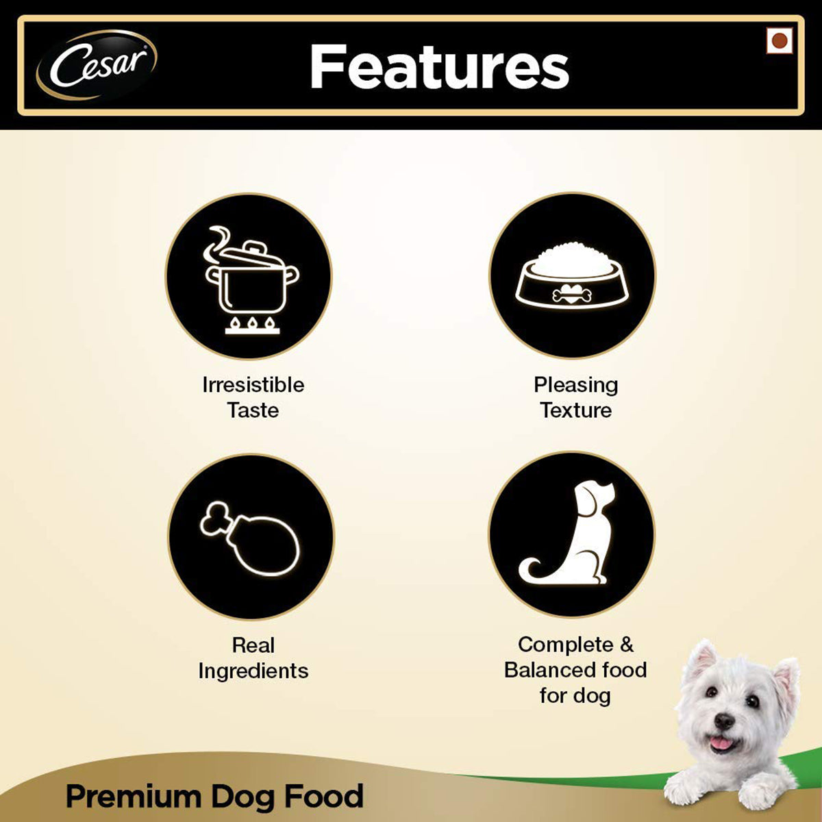 Cesar Gourmet (1+ Years) Lamb & Vegetables Flavour Wet Dog Food - All Breed Adult - 100g - Zigly
