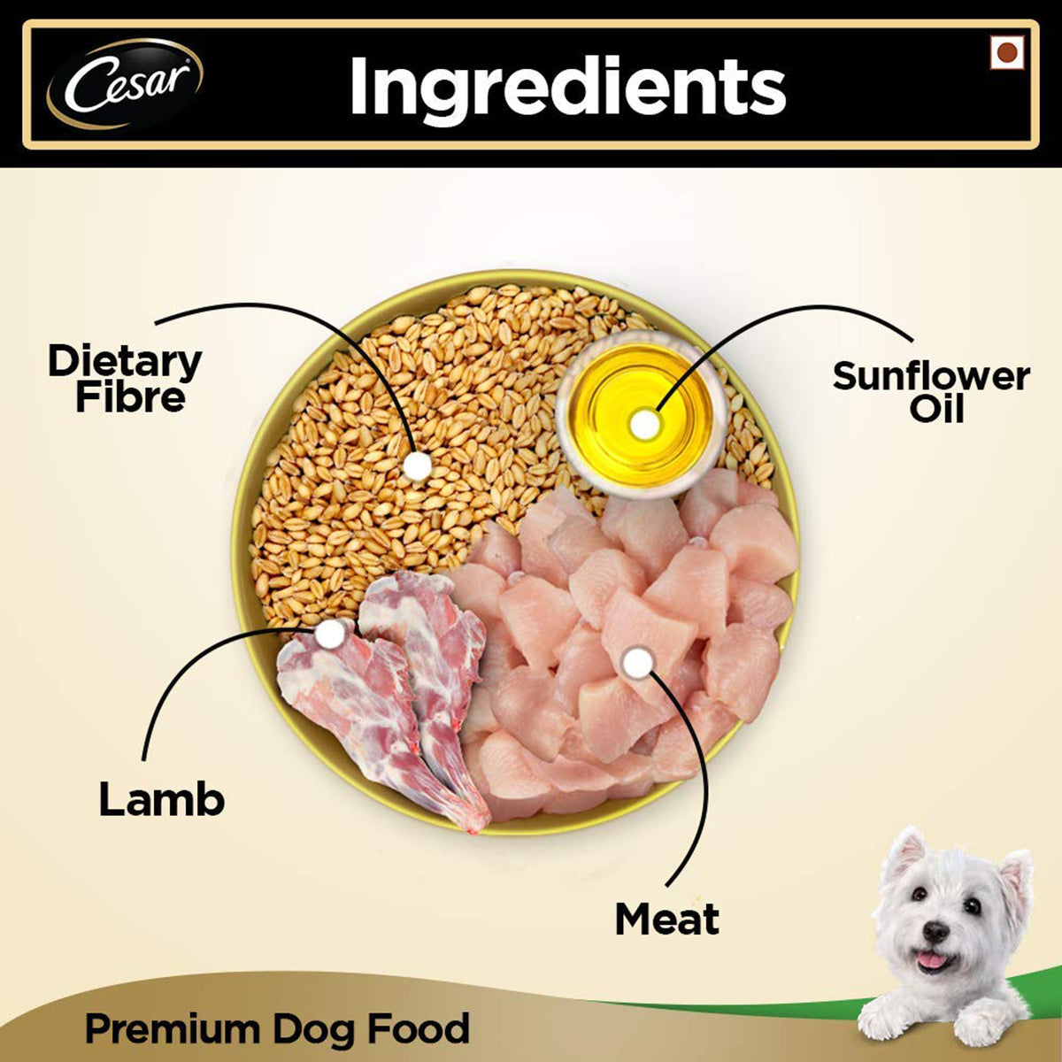 Cesar Gourmet (1+ Years) Lamb & Vegetables Flavour Wet Dog Food - All Breed Adult - 100g - Zigly