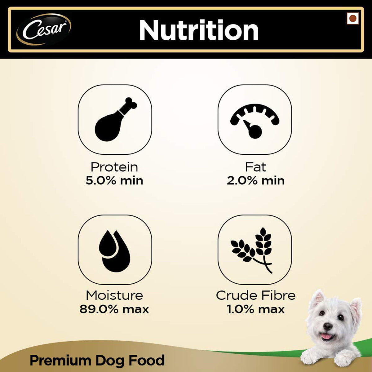 Cesar Gourmet (1+ Years) Lamb & Vegetables Flavour Wet Dog Food - All Breed Adult - 100g - Zigly