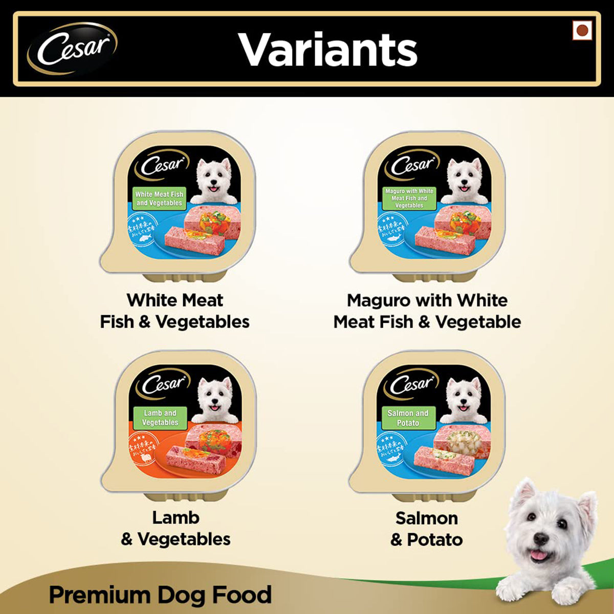 Cesar Gourmet (1+ Years) Lamb & Vegetables Flavour Wet Dog Food - All Breed Adult - 100g - Zigly