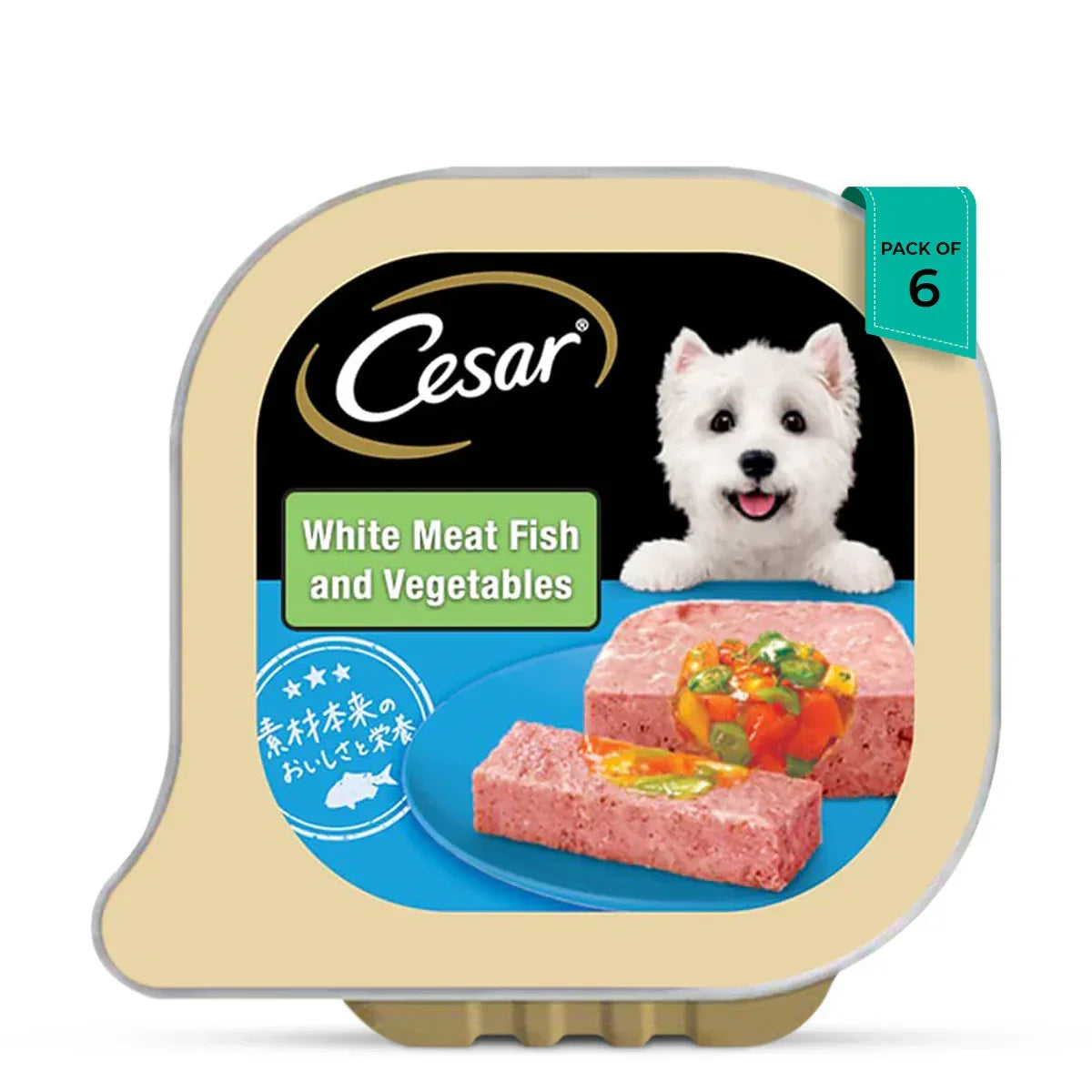 Cesar Gourmet (1+ Years) White Meat Fish & Vegetables Flavour Wet Dog Food - All Breed Adult - 100g - Zigly