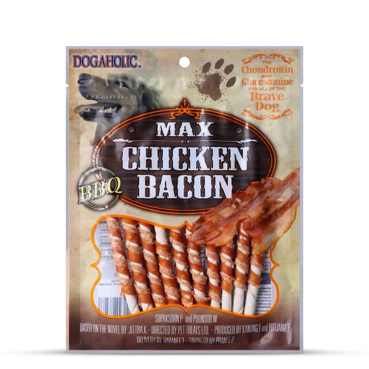 Dogaholic BBQ Max Chicken Bacon Sticks Dog Treats - Zigly
