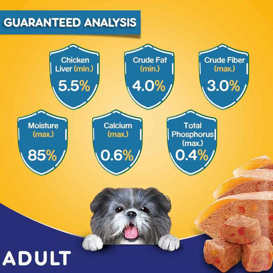Pedigree Adult Chicken grilled Liver in Loaf with Vegetables - Wet Dog Food - All Breeds - 70g - Zigly