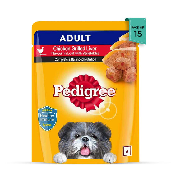 Pedigree Adult Chicken grilled Liver in Loaf with Vegetables - Wet Dog Food - All Breeds - 70g - Zigly