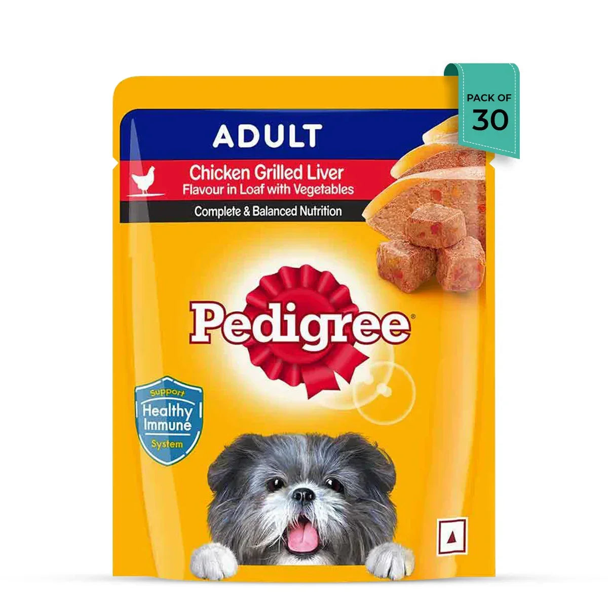 Pedigree Adult Chicken grilled Liver in Loaf with Vegetables - Wet Dog Food - All Breeds - 70g - Zigly