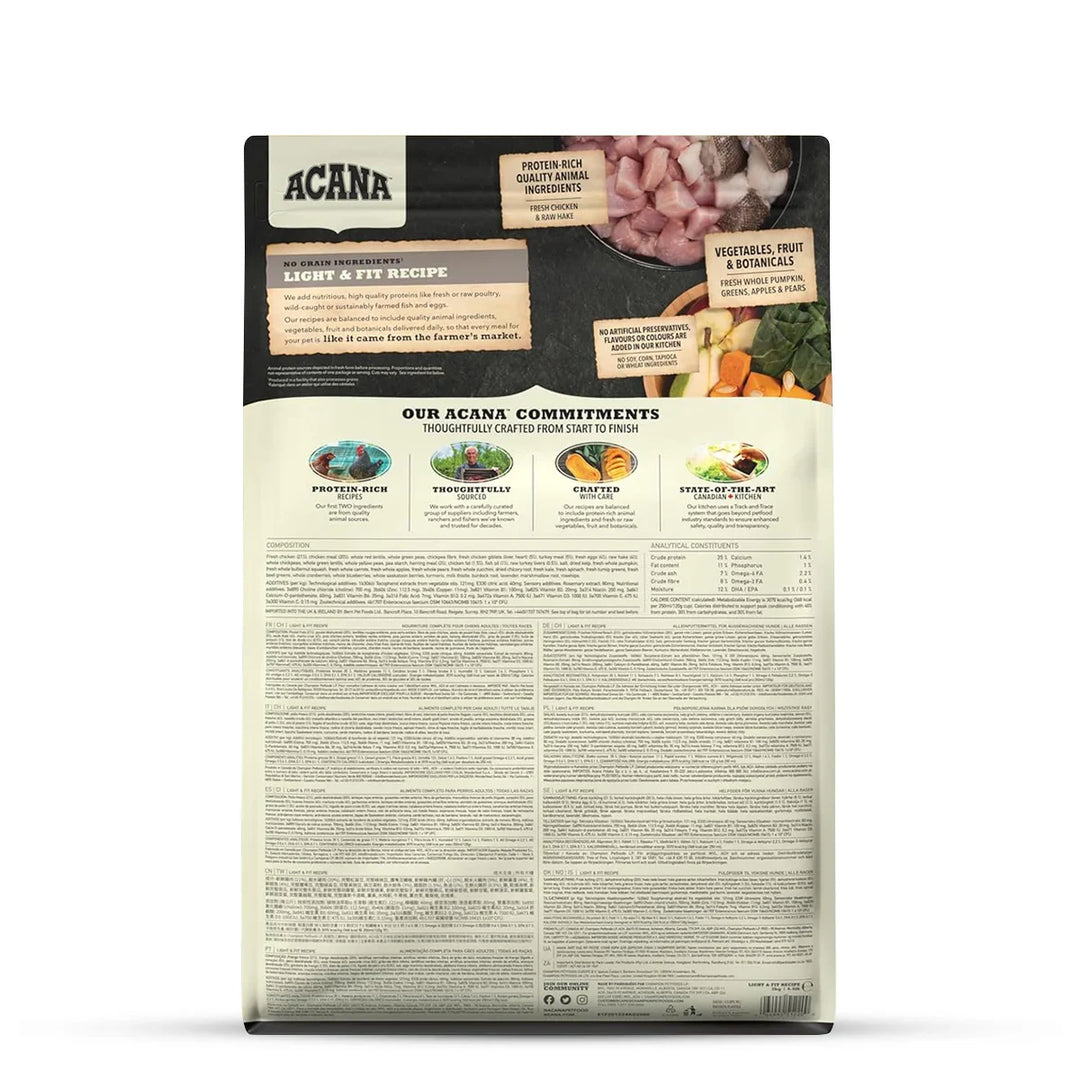Acana Light and Fit Dry Dog Food - All Breed Adult - Zigly