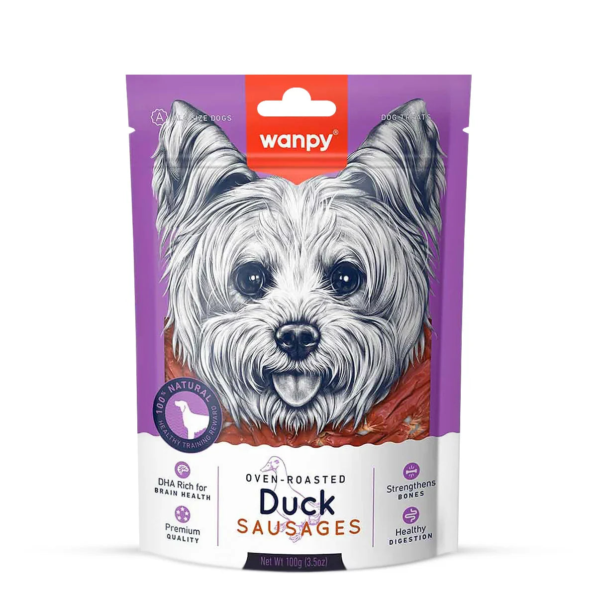 Wanpy Duck Sausages Dog Treat - 100g - Zigly