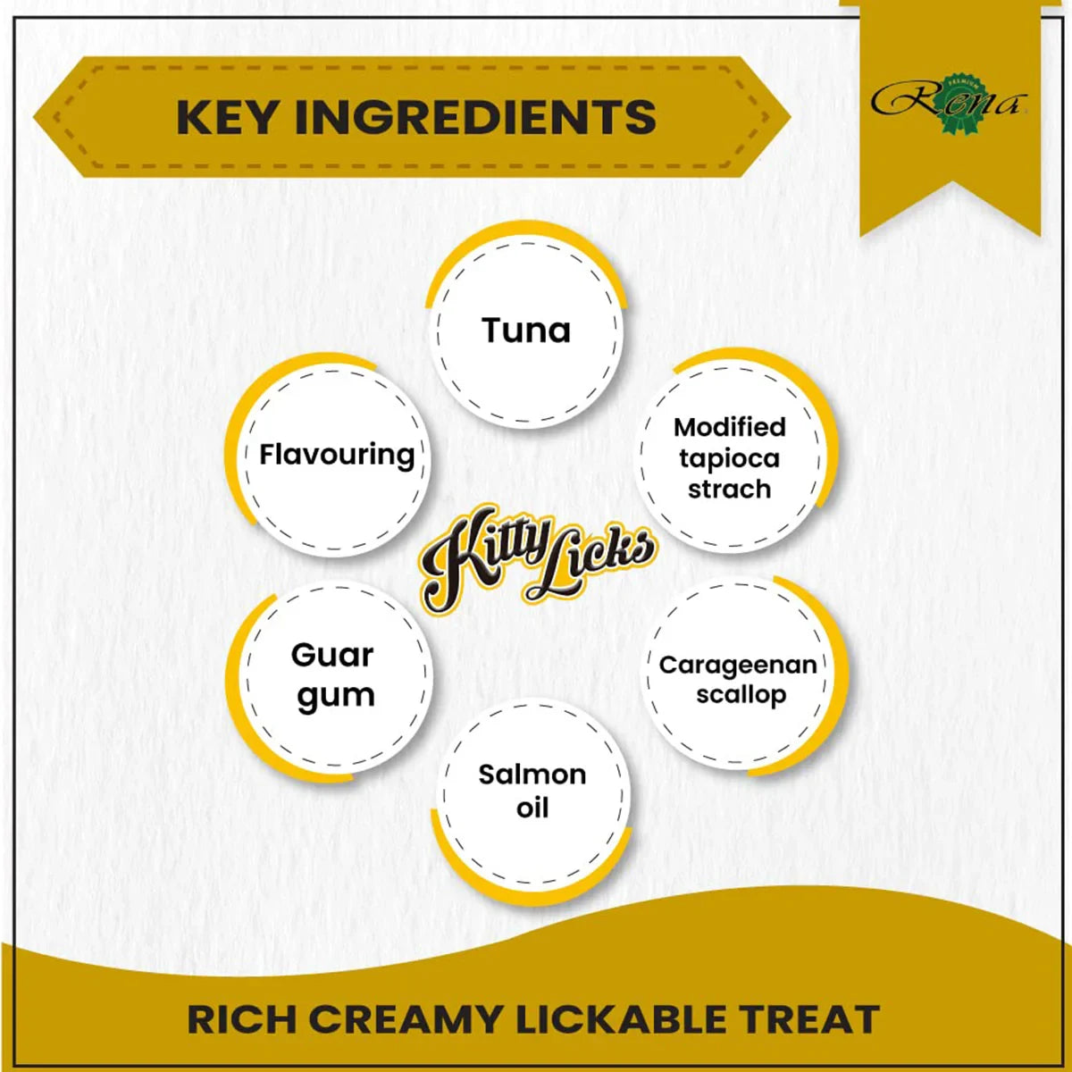 Rena Kitty Licks Tuna With Scallop Cat Treat - 60g tubes - Zigly