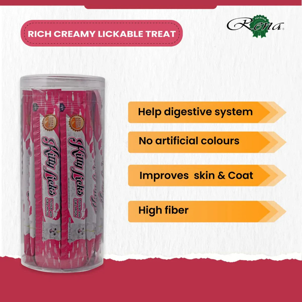 Kitty Licks Tuna With Salmon Cat Treat  15g × 30 Tubes - Zigly