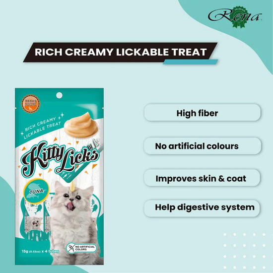 Rena Kitty Licks Tuna Cat Treat - 60g Tubes - Zigly