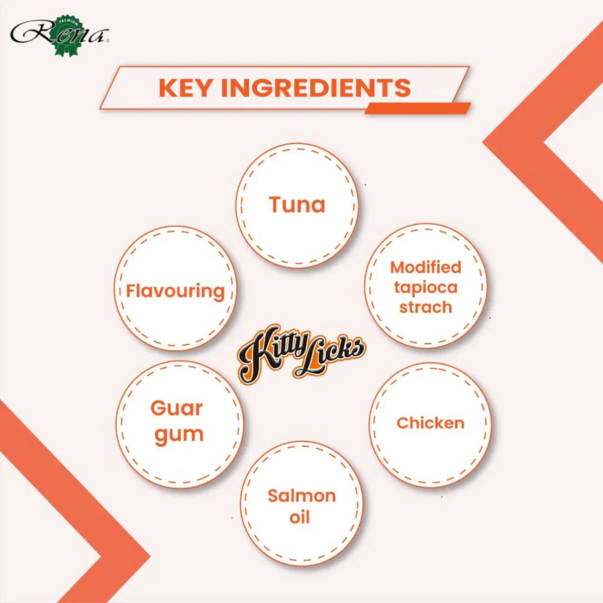 Rena Kitty Licks Chicken Tuna Cat Treat - 15g x 30 tubes - Zigly