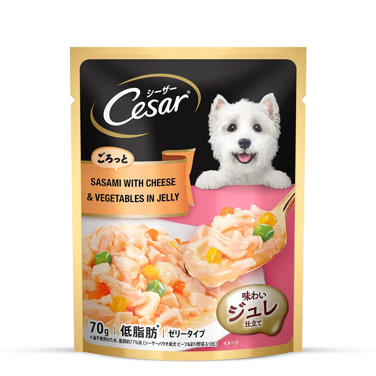 Cesar Sasami With Cheese & Vegetable In Jelly Wet Dog Food - All Breed Adult - 70g - Zigly