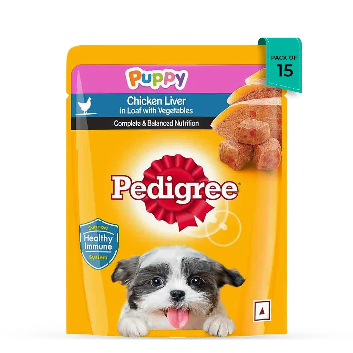 Pedigree Puppy Chicken Liver in Loaf with Vegetables - Wet Dog Food - All Breeds - 70g - Zigly