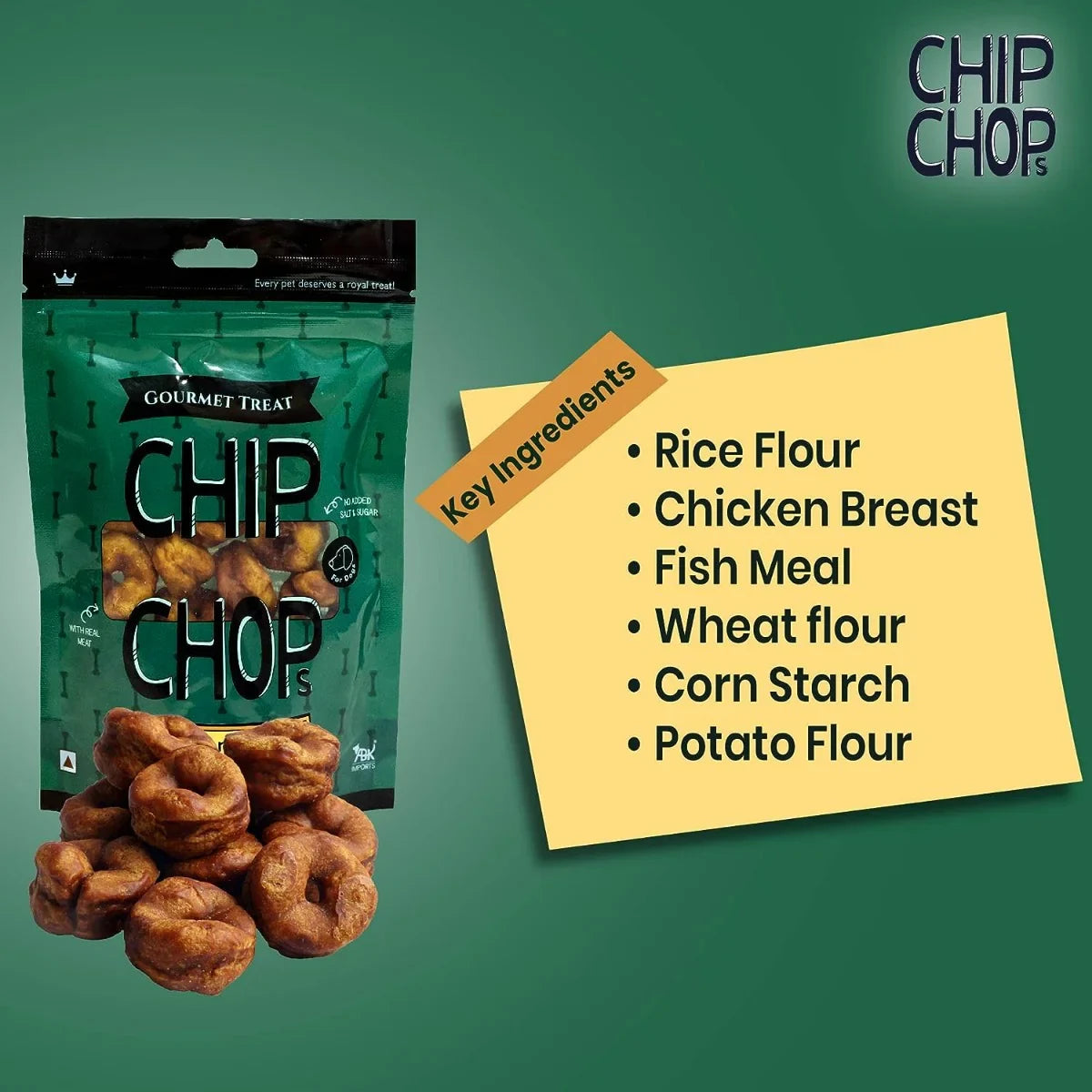Chip Chops Chicken Donuts Dog Meaty Treat  80g - Zigly