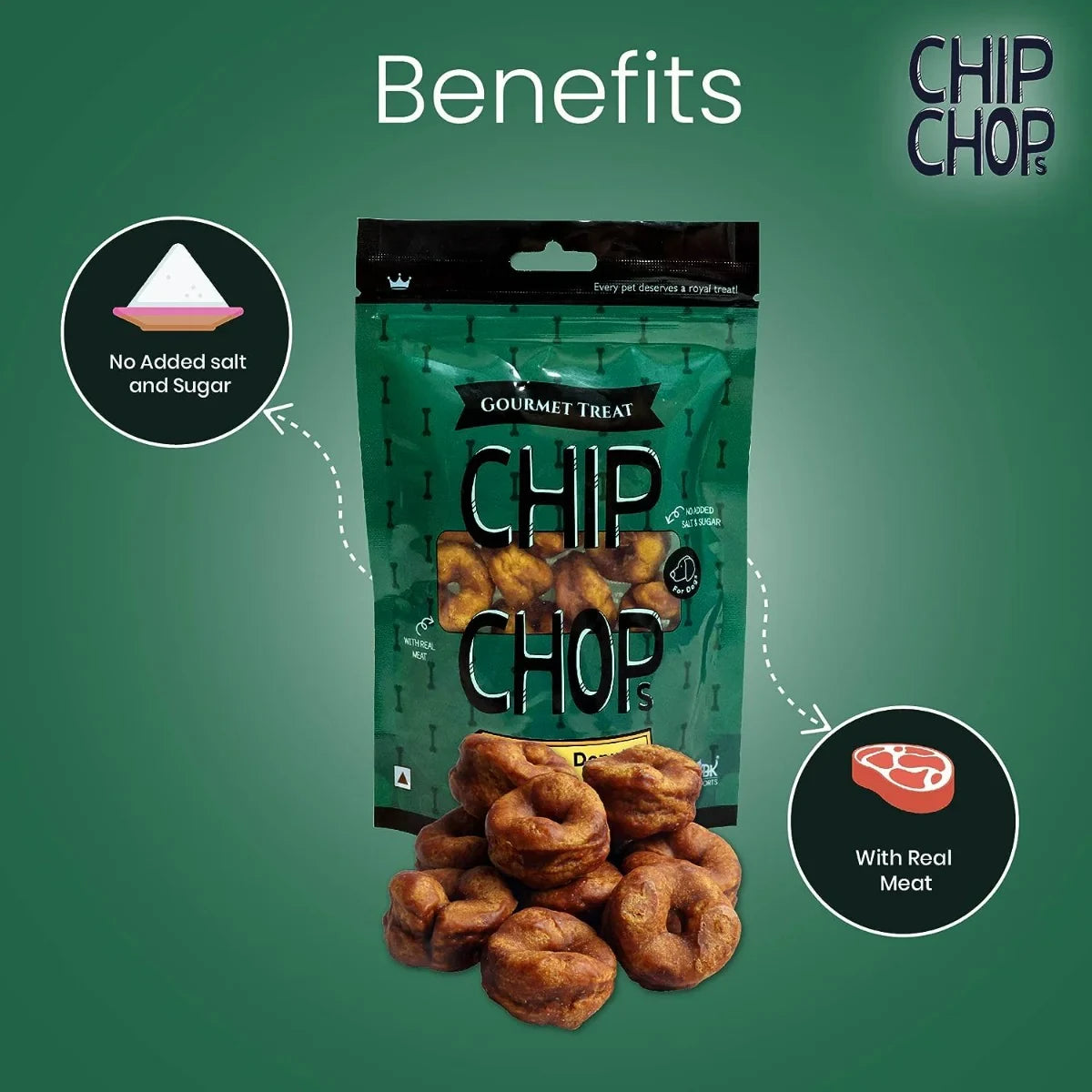 Chip Chops Chicken Donuts Dog Meaty Treat  80g - Zigly