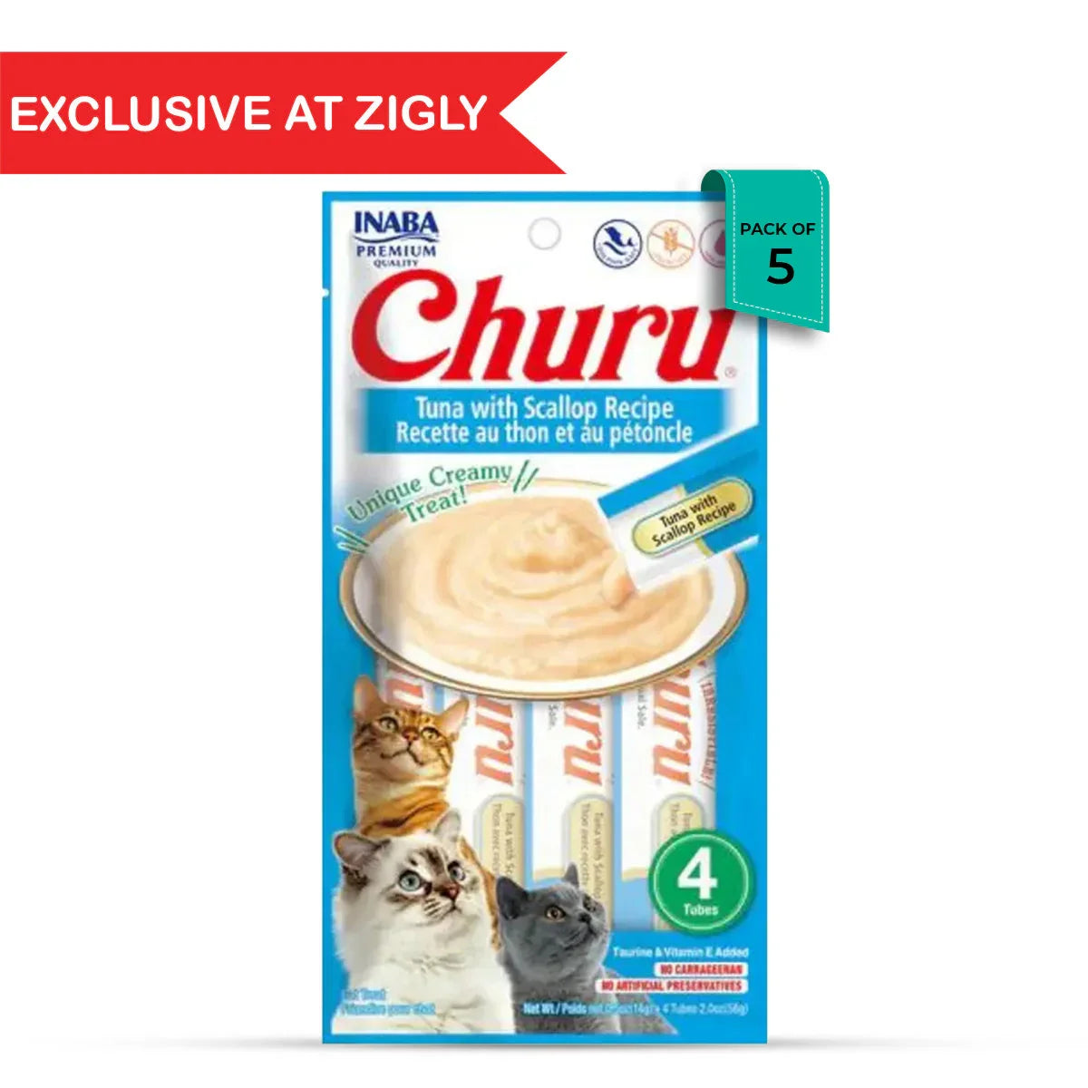 Inaba Churu Tuna With Scallop Cat Meaty Creamy Treat - 56g