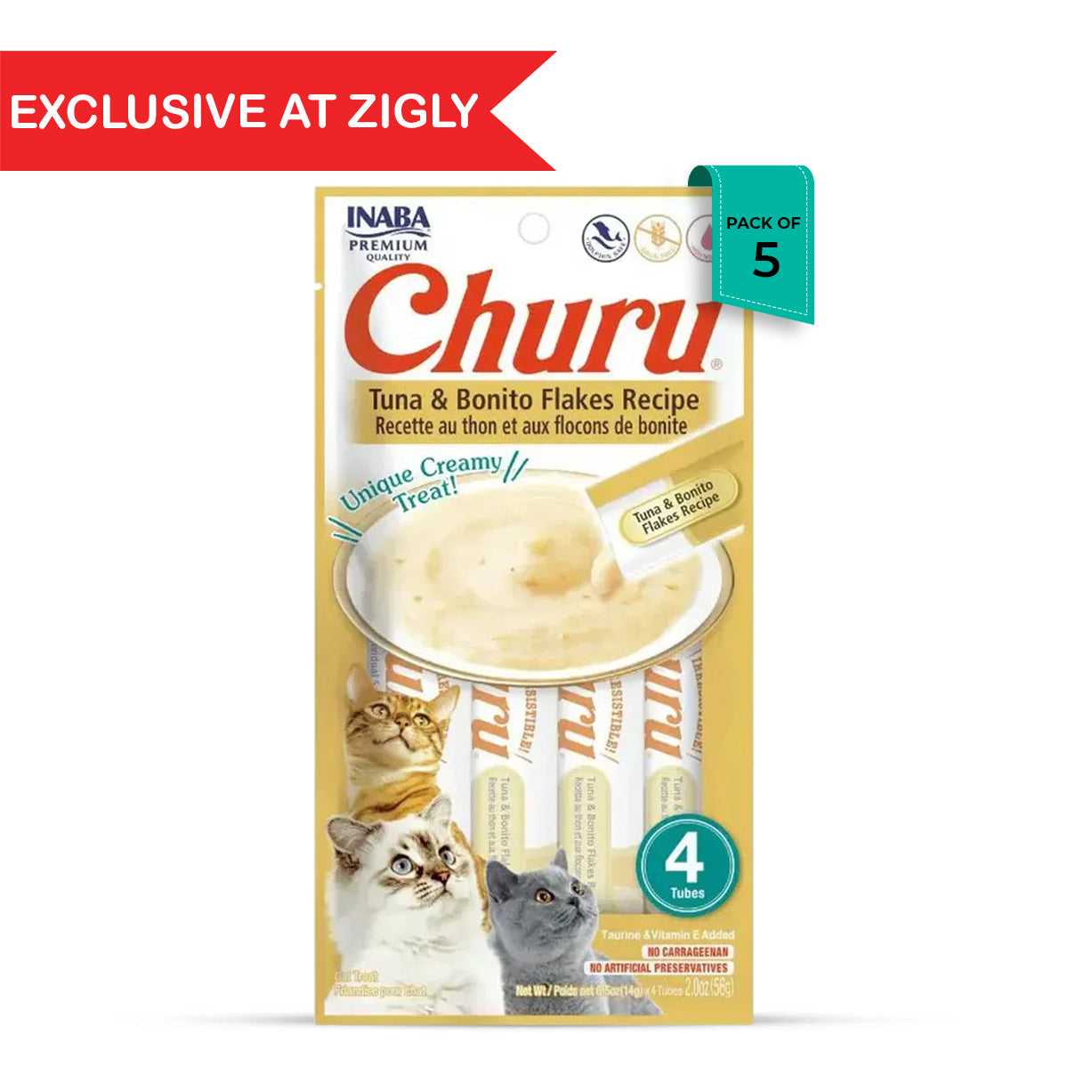 Inaba Churu Tuna N Bonito Flakes Recipe Creamy Meaty Cat Treat - 42gm