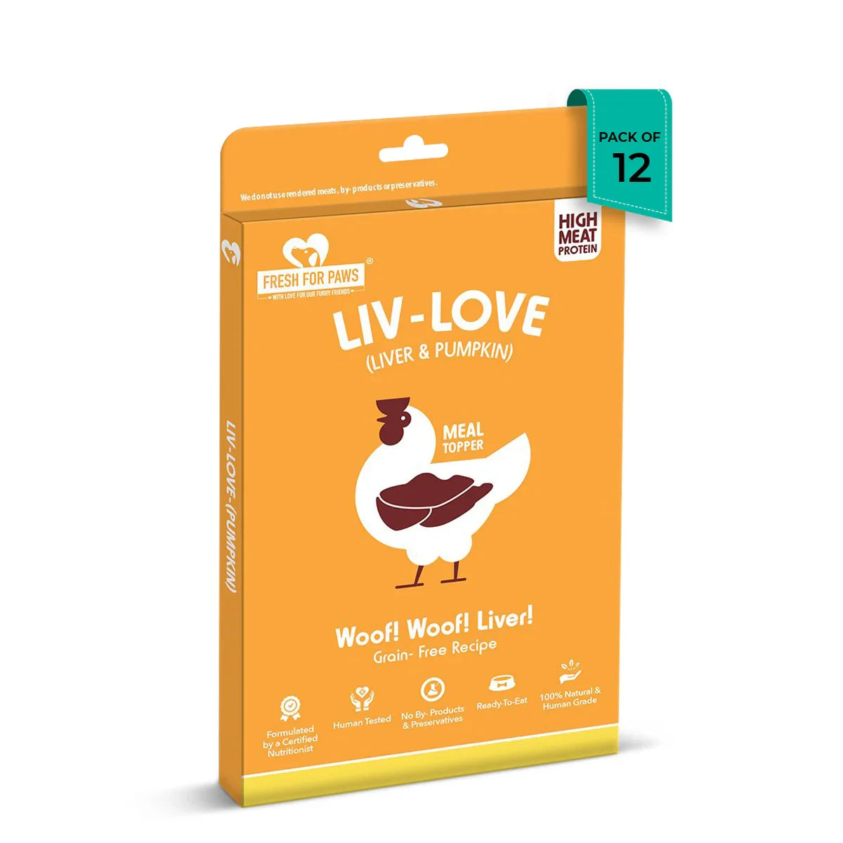 Fresh For Paws Liv Love Pumpkin Dog Food Topper - 80g - Zigly