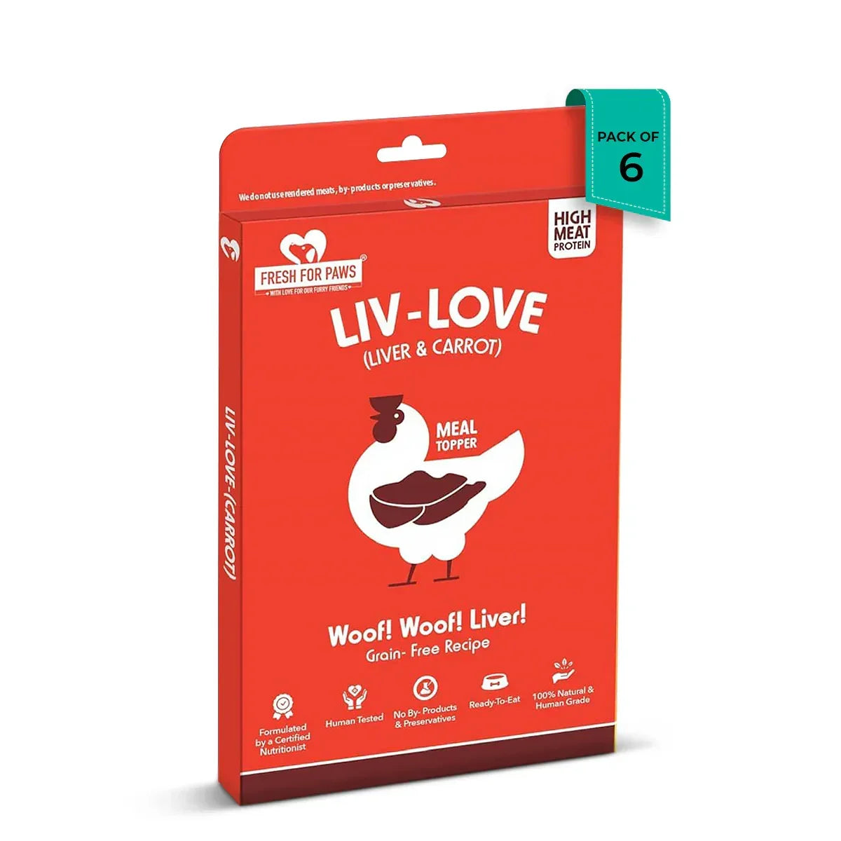 Fresh For Paws Liv Love Carrot Dog Food Topper - 80g - Zigly