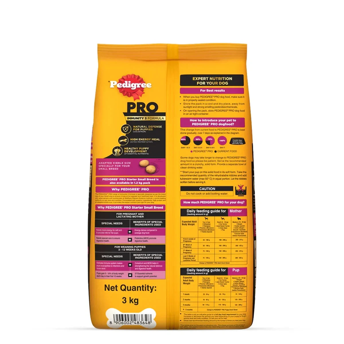 Pedigree PRO Mother & Pup Starter Small Breed, Dry Dog Food, Expert Nutrition for Pregnant/Lactating Mothers & Pups (3-12 Weeks) - 3kg - Zigly