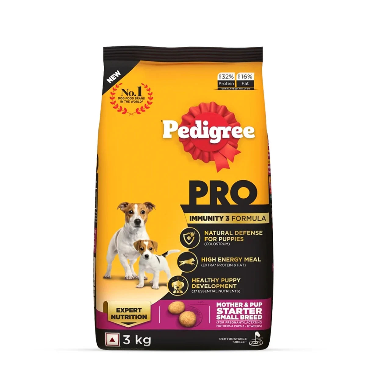 Pedigree PRO Mother & Pup Starter Small Breed, Dry Dog Food, Expert Nutrition for Pregnant/Lactating Mothers & Pups (3-12 Weeks) - 3kg - Zigly