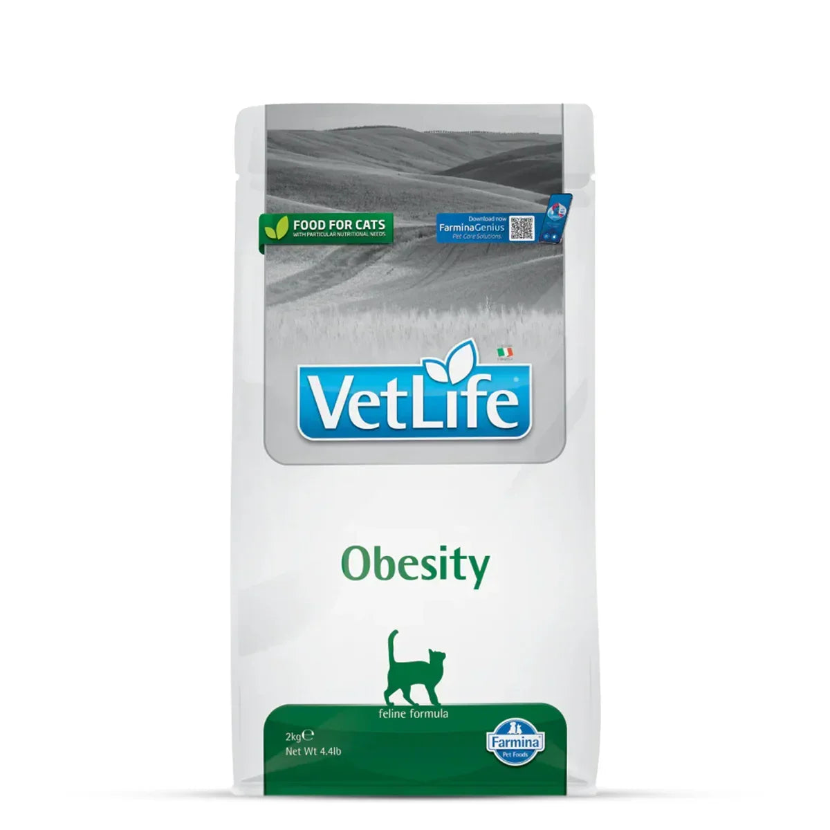 Farmina Vet Life Natural Diet Obesity Dry Cat Food - All Breeds Adult - 2kg - Zigly