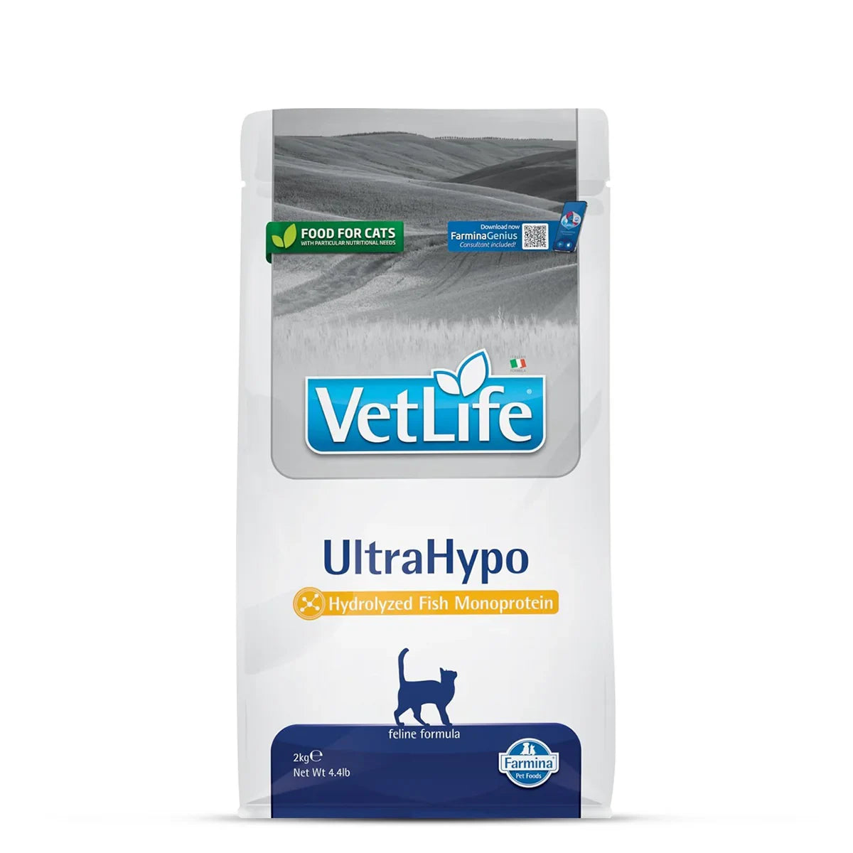 Farmina Vet Life Natural Diet UltraHypo Veterinary Dry Cat Food - All Breed Adult - 2kg - Zigly