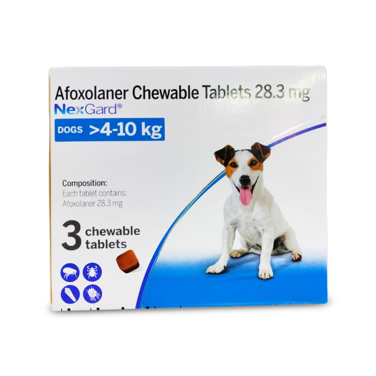 Nexgard Chewable Flea & Tick Prevention tablets for Dogs - 4 - 10kg