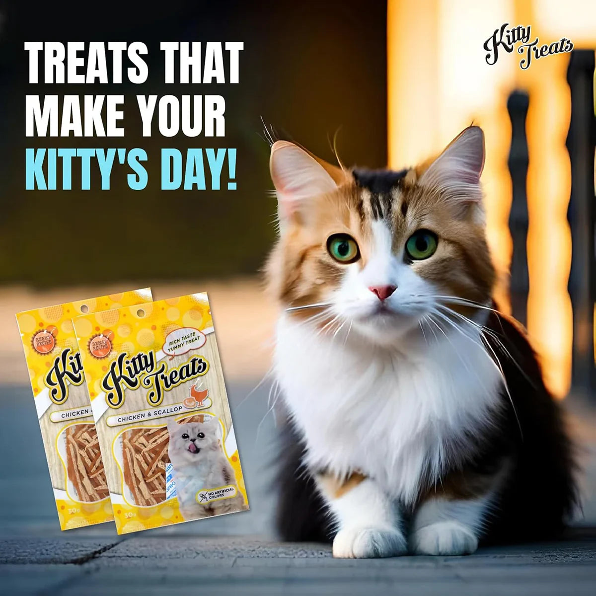 Kitty Treats Chicken With Scallop Flavour  30gm - Zigly