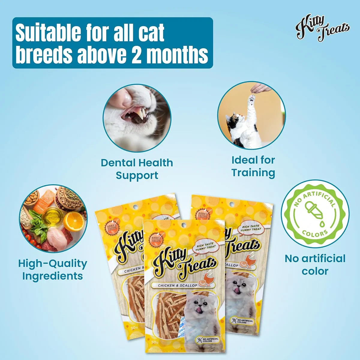 Kitty Treats Chicken With Scallop Flavour  30gm - Zigly