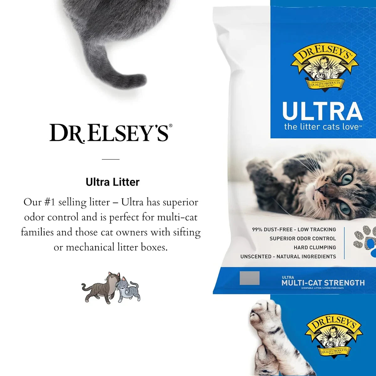 Dr. Elsey's Precious Cat Ultra Litter - Unscented - 8.16kg - Zigly