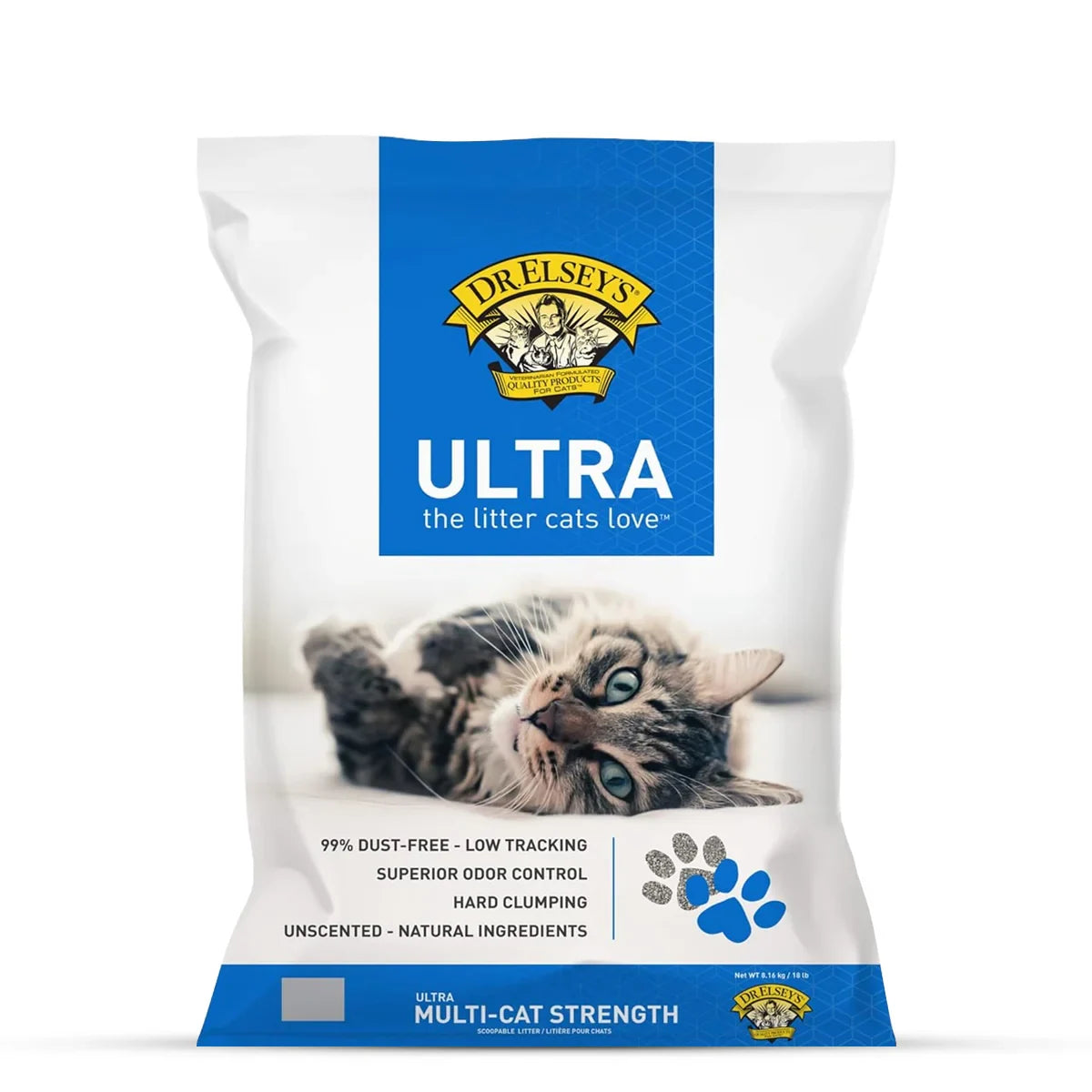 Dr. Elsey's Precious Cat Ultra Litter - Unscented - 8.16kg - Zigly