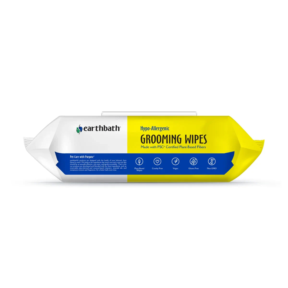 Earthbath All Natural Hypo-Allergenic and Fragrance-Free Grooming Wipes - 100 Wipes - Zigly