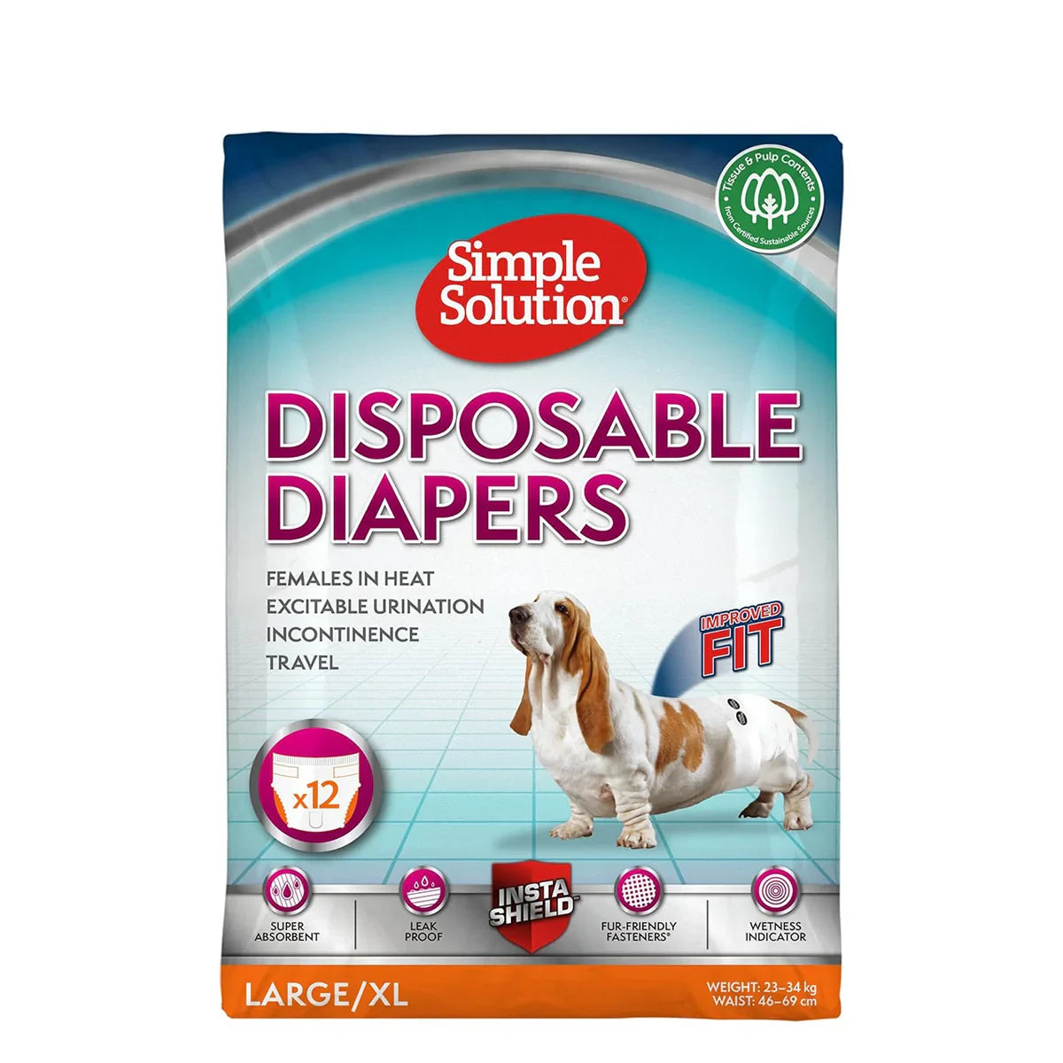 Simple Solution Disposable Diapers - 12 Diapers - Zigly