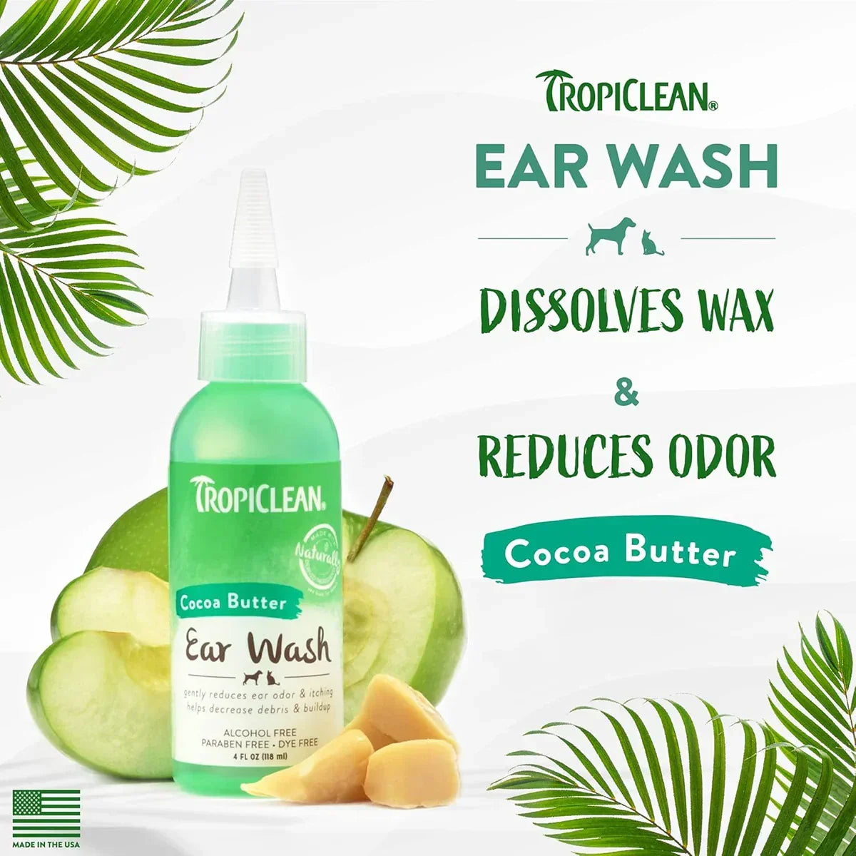 Tropiclean Alcohol-Free Ear Wash - 118ml - Zigly