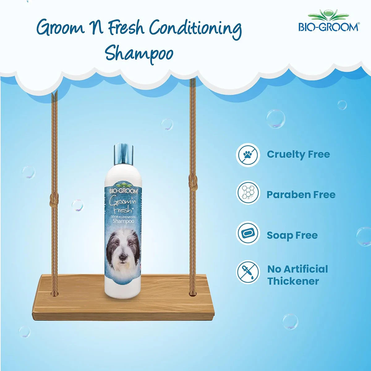 Bio-Groom Groom 'N Fresh Odour Eliminating Dog Shampoo - 355 ml - Zigly