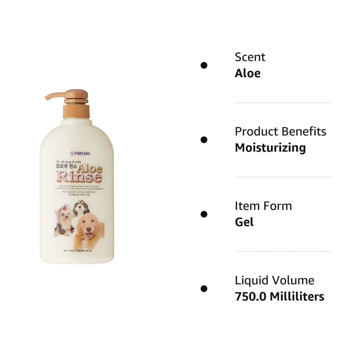 Forbis Aloe Rinse Dog Conditioner - 750 ml - Zigly