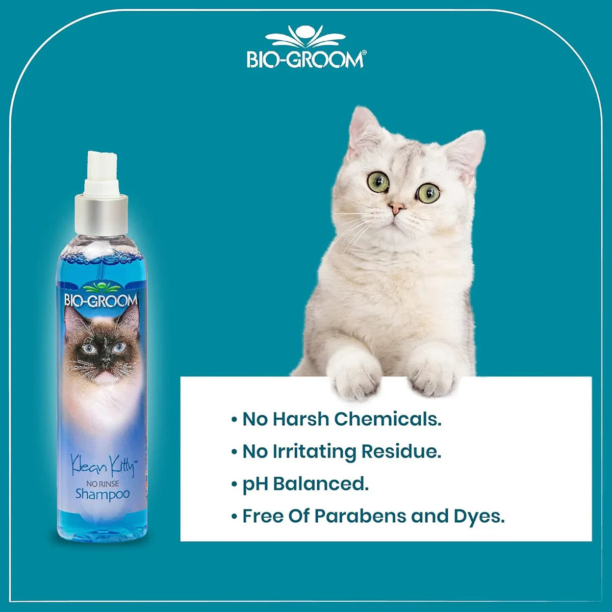 Bio-Groom Klean Kitty Waterless Cat Shampoo - 236 ml - Zigly